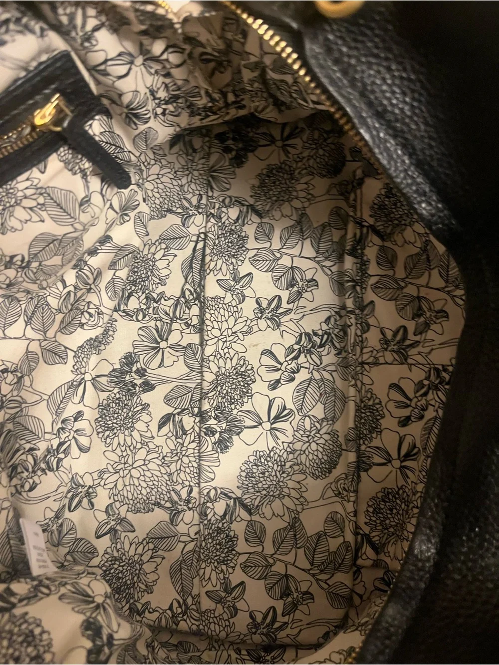 Vera Bradley Black Pebbled Leather Satchel with Gold Accent…no strap